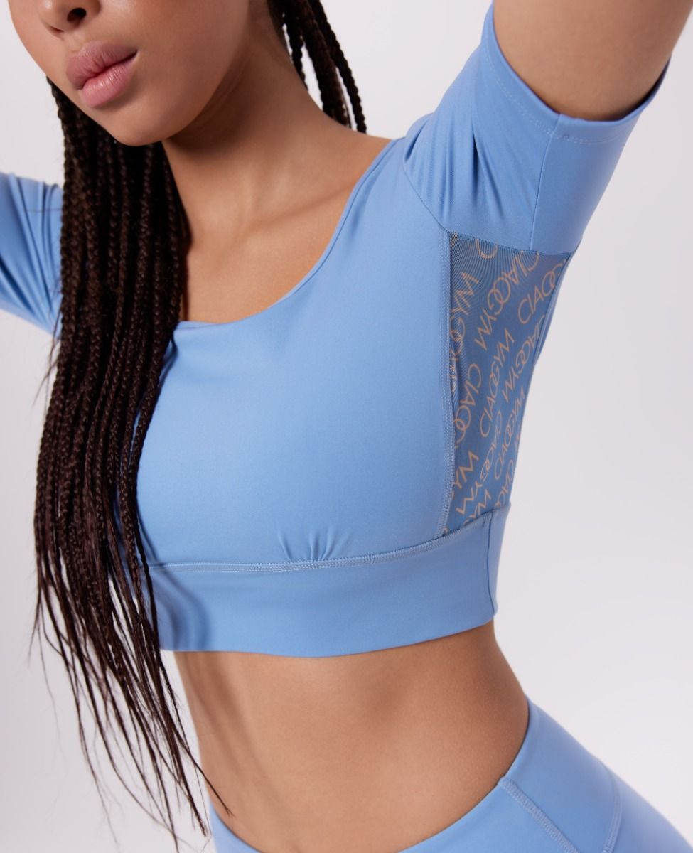 All Over Me Cropped Top Light Blue